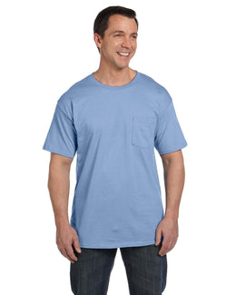 Hanes Beefy-T Pocket T-Shirt 5190P | Light Blue - Front