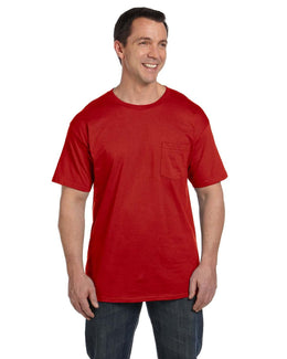 Hanes Beefy-T Pocket T-Shirt 5190P | Deep Red - Front