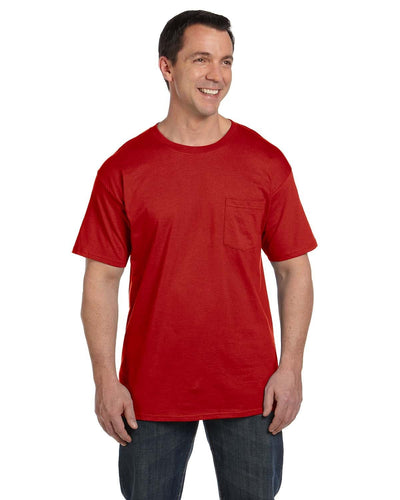 Hanes Beefy-T Pocket T-Shirt 5190P | Deep Red - Front