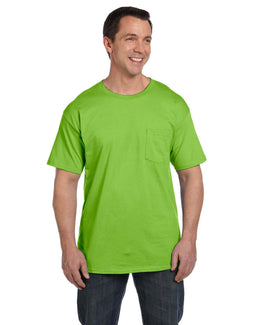 Hanes Beefy-T Pocket T-Shirt 5190P | Lime - Front