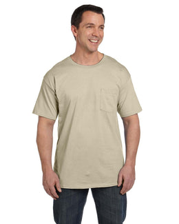 Hanes Beefy-T Pocket T-Shirt 5190P | Sand - Front