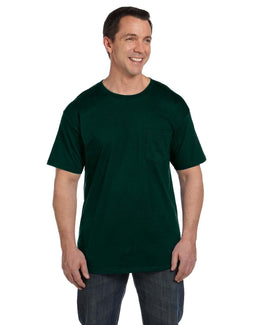 Hanes Beefy-T Pocket T-Shirt 5190P | Deep Forest - Front