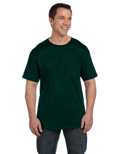 Hanes Beefy-T Pocket T-Shirt 5190P | Deep Forest - Front