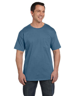 Hanes Beefy-T Pocket T-Shirt 5190P | Denim Blue - Front