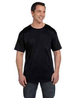 Hanes Beefy-T Pocket T-Shirt 5190P | Black - Front