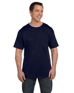 Hanes Beefy-T Pocket T-Shirt 5190P | Navy - Front