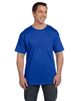 Hanes Beefy-T Pocket T-Shirt 5190P | Deep Royal - Front