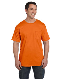 Hanes Beefy-T Pocket T-Shirt 5190P | Orange - Front