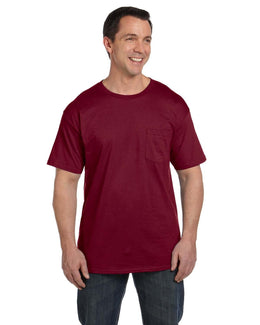 Hanes Beefy-T Pocket T-Shirt 5190P | Cardinal - Front