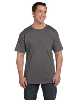 Hanes Beefy-T Pocket T-Shirt 5190P | Smoke Gray - Front