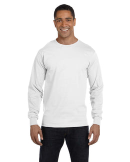 Hanes ComfortSoft Cotton Long Sleeve T-Shirt 5286 | White - Front