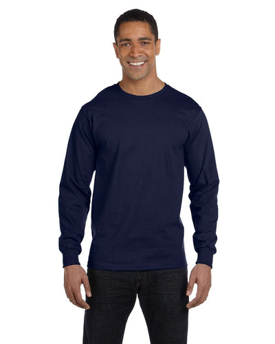 Hanes ComfortSoft Cotton Long Sleeve T-Shirt 5286 | Navy - Front