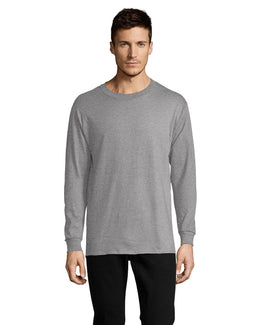 Hanes ComfortSoft Cotton Long Sleeve T-Shirt 5286 | Oxford Gray - Front