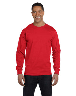 Hanes ComfortSoft Cotton Long Sleeve T-Shirt 5286 | Athletic Red - Front