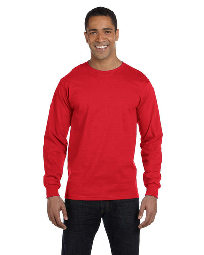Hanes ComfortSoft Cotton Long Sleeve T-Shirt 5286 | Athletic Red - Front