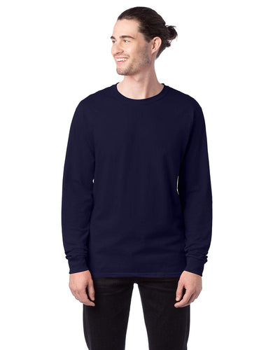 Hanes ComfortSoft Cotton Long Sleeve T-Shirt 5286 | Athletic Navy - Front