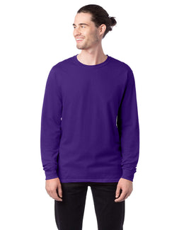 Hanes ComfortSoft Cotton Long Sleeve T-Shirt 5286 | Athletic Purple - Front