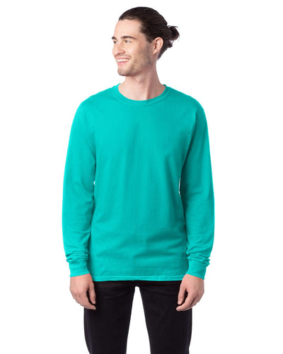 Hanes ComfortSoft Cotton Long Sleeve T-Shirt 5286 | Athletic Teal - Front