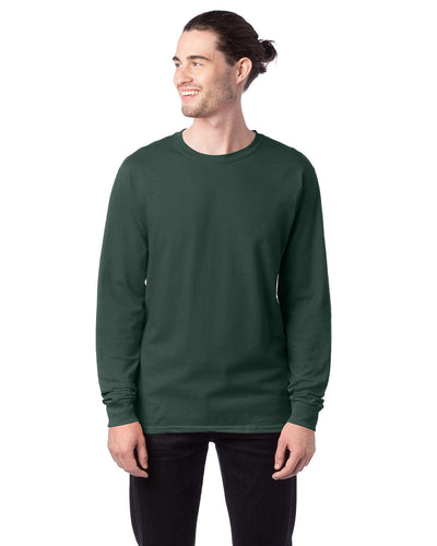 Hanes ComfortSoft Cotton Long Sleeve T-Shirt 5286 | Athletic Dk Gren - Front