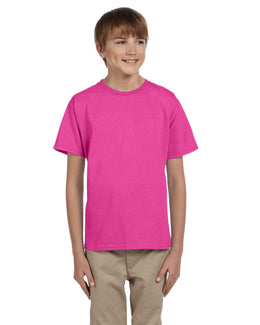 Hanes Youth Heavyweight 50/50 T-Shirts 5370 | Wow Pink - Front