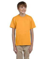 Hanes Youth EcoSmart 50/50 Cotton/Poly T-Shirt - Black, Large, Tag-Free, Made With Recycled Materials