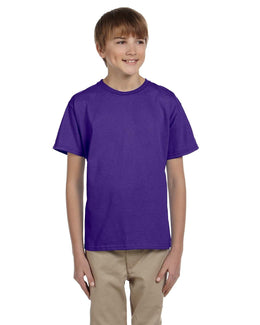 Hanes Youth Heavyweight 50/50 T-Shirts 5370 | Purple - Front