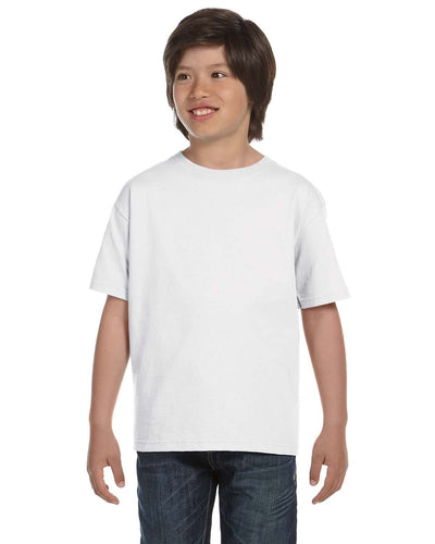 Hanes Youth Beefy-T T-Shirt 5380 | White - Front