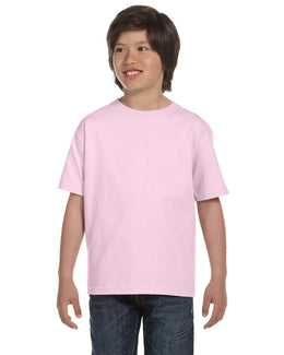 Hanes Youth Beefy-T T-Shirt 5380 | Pale Pink - Front