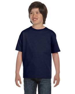 Hanes Youth Beefy-T T-Shirt 5380 | Navy - Front
