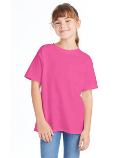 Hanes Youth ComfortSoft T-Shirt 5480 | Wow Pink - Front