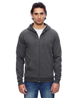 American Apparel Unisex California Fleece Zip Hoodie 5497W | Asphalt - Front