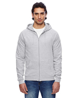 American Apparel Unisex California Fleece Zip Hoodie 5497W | Heather Grey - Front