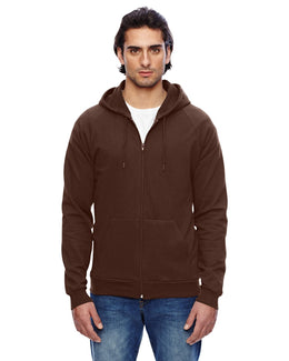 American Apparel Unisex California Fleece Zip Hoodie 5497W | Brown - Front