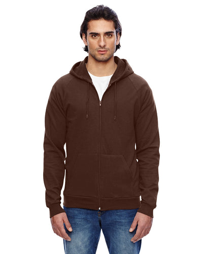 American Apparel Unisex California Fleece Zip Hoodie 5497W | Brown - Front