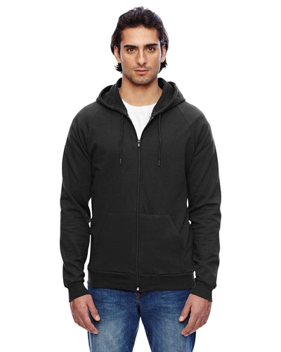 American Apparel Unisex California Fleece Zip Hoodie 5497W | Black - Front