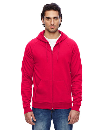 American Apparel Unisex California Fleece Zip Hoodie 5497W | Red - Front
