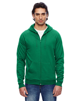 American Apparel Unisex California Fleece Zip Hoodie 5497W | Kelly Green - Front