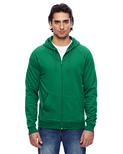 American Apparel Unisex California Fleece Zip Hoodie 5497W | Kelly Green - Front