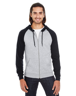 American Apparel Unisex California Fleece Zip Hoodie 5497W | Hthr Grey/ Black - Front
