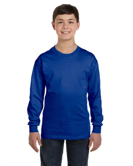 Hanes Youth Tagless ComfortSoft Long Sleeve T-Shirt 5546 | Deep Royal - Front