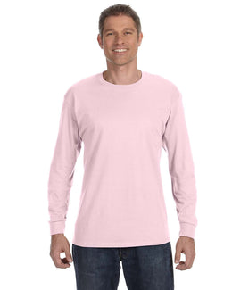 Hanes Tagless ComfortSoft Long Sleeve T-Shirt 5586 | Pale Pink - Front