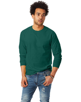 Hanes Tagless ComfortSoft Long Sleeve T-Shirt 5586 | Deep Forest - Front