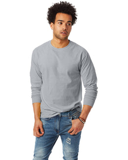 Hanes Tagless ComfortSoft Long Sleeve T-Shirt 5586 | Light Steel - Front