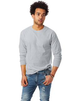Hanes Tagless ComfortSoft Long Sleeve T-Shirt 5586 | Ash - Front