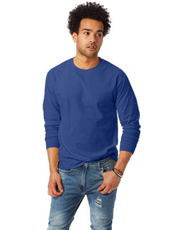 Hanes Tagless ComfortSoft Long Sleeve T-Shirt 5586 | Deep Royal - Front