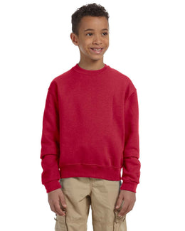 Jerzees Youth Light-Weight Crewneck Sweatshirt 562B | True Red - Front