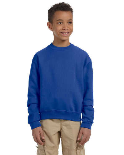 Jerzees Youth Light-Weight Crewneck Sweatshirt 562B | Royal - Front