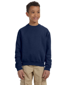 Jerzees Youth Light-Weight Crewneck Sweatshirt 562B | J Navy - Front