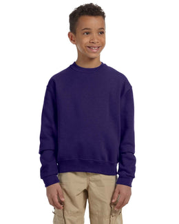 Jerzees Youth Light-Weight Crewneck Sweatshirt 562B | Deep Purple - Front
