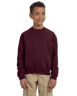Jerzees Youth Light-Weight Crewneck Sweatshirt 562B | Maroon - Front